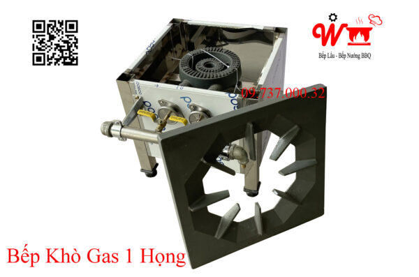 Bếp hầm đơn công nghiệp, bếp khè gas Hàn Quốc 1 họng nhỏ - Ảnh 4