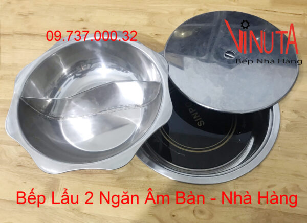 bếp lẩu inox 2 ngăn | bộ bếp lẩu inox 2 ngăn nhà, hotpot, lẩu âm dương giá rẻ - Ảnh 3