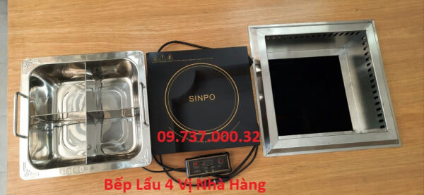 Bếp từ lẩu tứ vị, bếp lẩu nhà hàng tứ xuyên, bếp lẩu vuông âm bàn 2000W - Ảnh 4