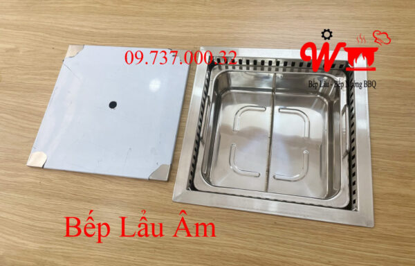 Bếp lẩu âm bàn 1,2,3,4 ngăn riêng biệt, SetUp Bộ bếp lẩu đặt âm bàn dùng cho Nhà Hàng, quán lẩu, gia đình