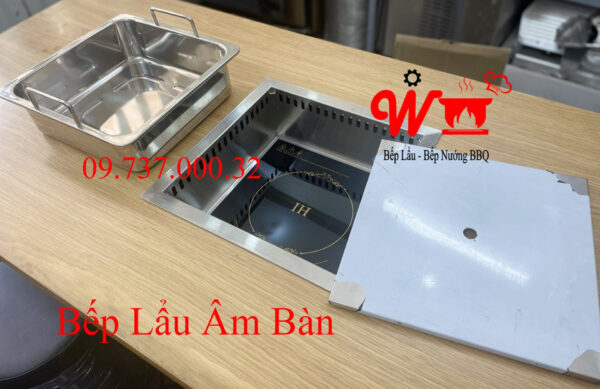 Bếp lẩu âm bàn 1,2,3,4 ngăn riêng biệt, SetUp Bộ bếp lẩu đặt âm bàn dùng cho Nhà Hàng, quán lẩu, gia đình - Ảnh 2