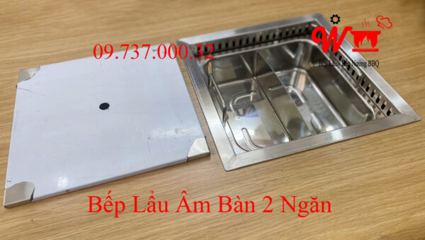 Bếp lẩu âm bàn 1,2,3,4 ngăn riêng biệt, SetUp Bộ bếp lẩu đặt âm bàn dùng cho Nhà Hàng, quán lẩu, gia đình - Ảnh 4