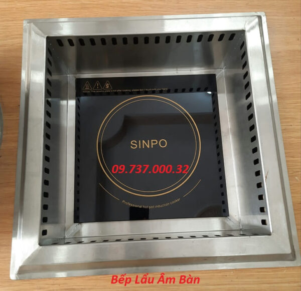 Bếp từ lẩu vuông nhà hàng, bếp từ âm bàn 2000w, nồi lẩu vuông 4 ngăn - Ảnh 3