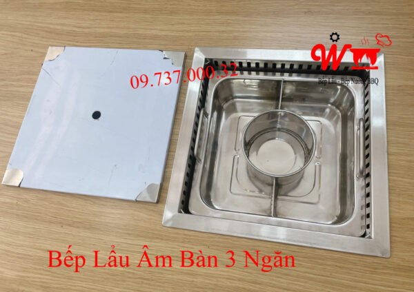 Bếp lẩu âm bàn 1,2,3,4 ngăn riêng biệt, SetUp Bộ bếp lẩu đặt âm bàn dùng cho Nhà Hàng, quán lẩu, gia đình - Ảnh 5
