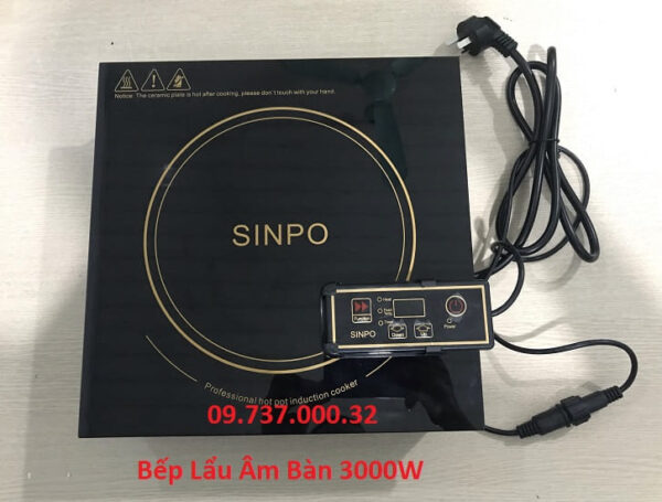 Bếp lẩu âm bàn 3000W, bếp từ vuông nhà hàng chính hãng chất lượng