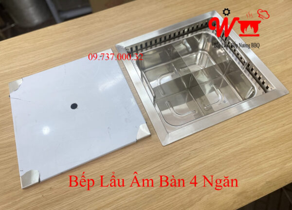 Bếp lẩu âm bàn 1,2,3,4 ngăn riêng biệt, SetUp Bộ bếp lẩu đặt âm bàn dùng cho Nhà Hàng, quán lẩu, gia đình - Ảnh 6