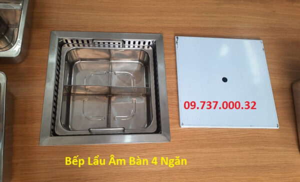 Bếp từ nhà hàng, bếp lẩu vuông âm bàn 1 ngăn , 2 ngăn, 3 ngăn, 4 ngăn - Ảnh 8