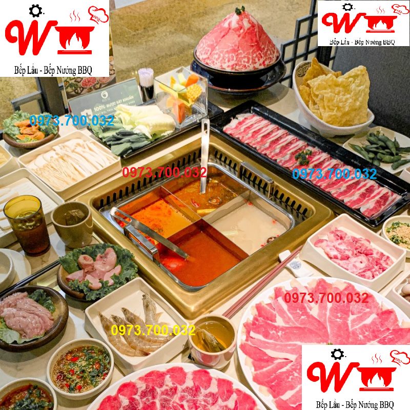 Bếp lẩu âm bàn bốn ngăn