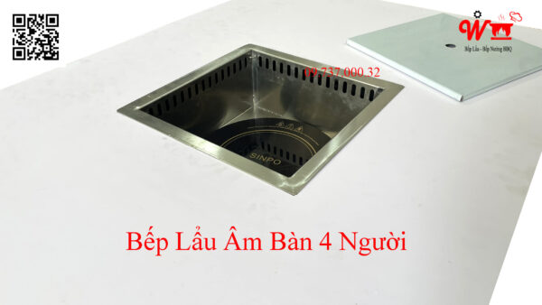 Bếp lẩu âm bàn nhỏ dùng cho 2 đến 4 người, bàn ăn nhỏ - Ảnh 5