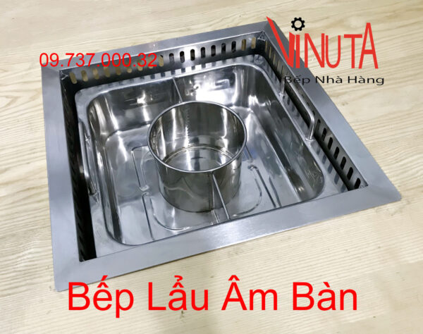Nồi lẩu âm bàn 3 ngăn, bộ bếp lẩu điện từ hình vuông 3 ngăn 3000w - Ảnh 7