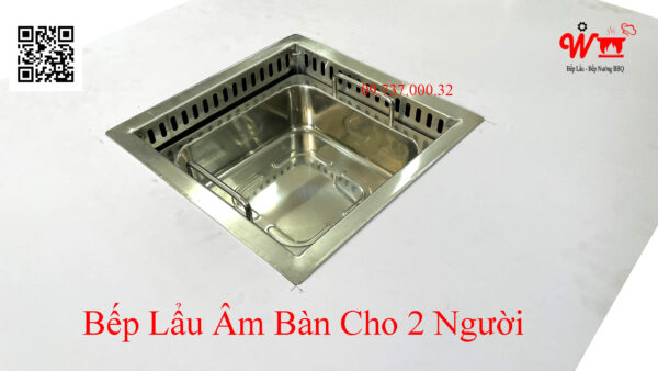Bếp lẩu âm bàn nhỏ dùng cho 2 đến 4 người, bàn ăn nhỏ - Ảnh 2