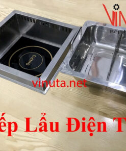 Alternative view of Nồi lẩu vuông 2 ngăn, nồi inox nấu lẩu bếp điện từ, bếp ga dùng nhà hàng