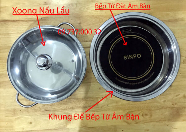 Bếp từ đơn tròn âm bàn nhà hàng, bếp điện từ chuyên nấu lẩu quán ăn - Ảnh 6