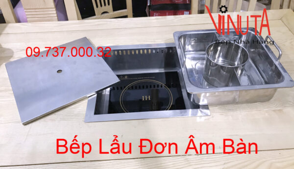 Nồi lẩu âm bàn 3 ngăn, bộ bếp lẩu điện từ hình vuông 3 ngăn 3000w - Ảnh 3