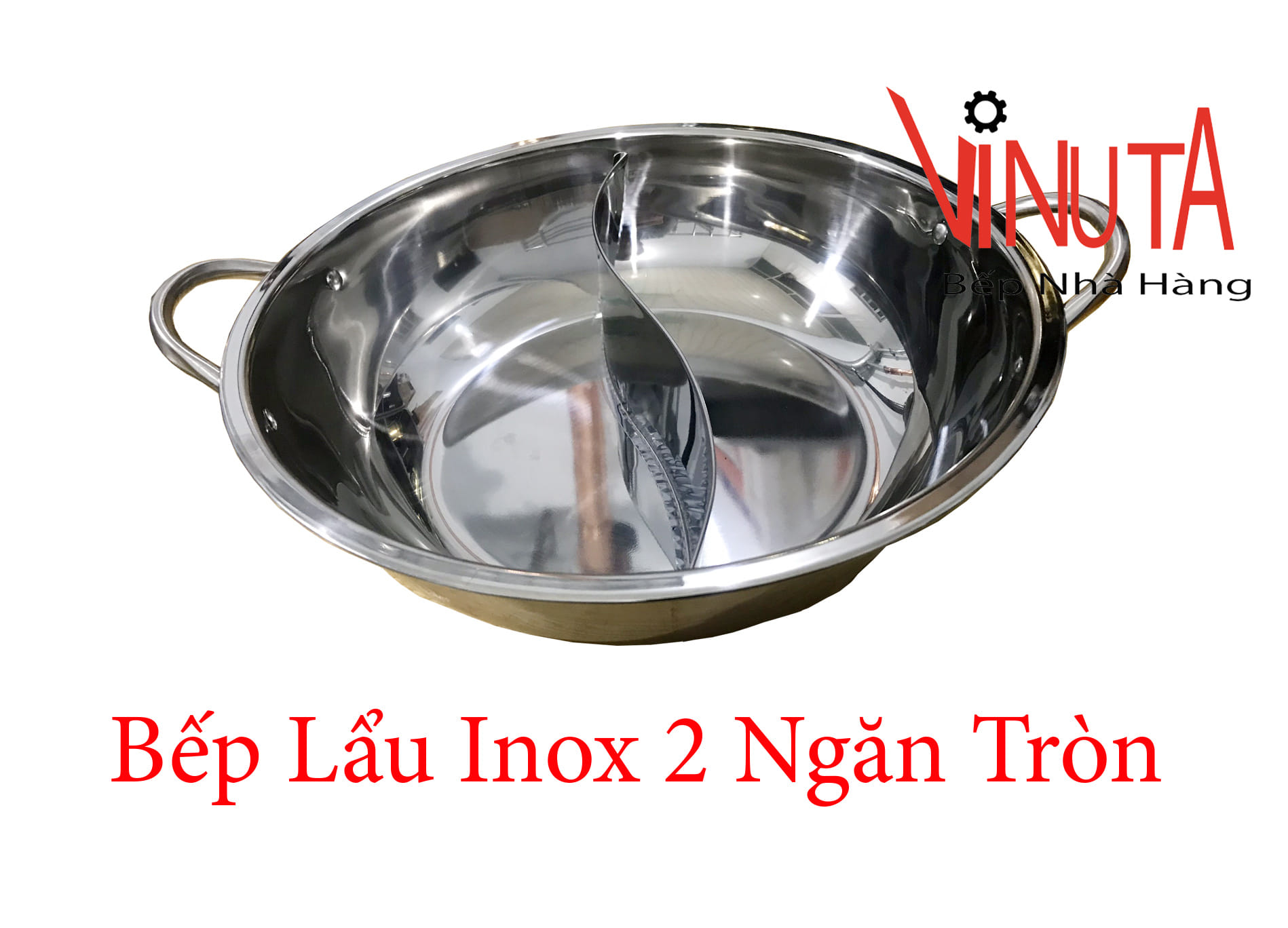 bếp lẩu inox 2 ngăn tròn