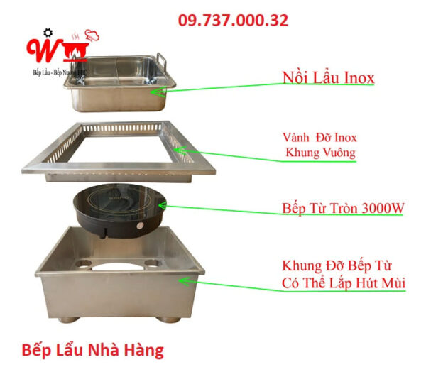 Bếp từ lẩu tròn âm bàn, Bếp lẩu âm bàn nhà hàng chuyên lẩu chất lượng - Ảnh 8