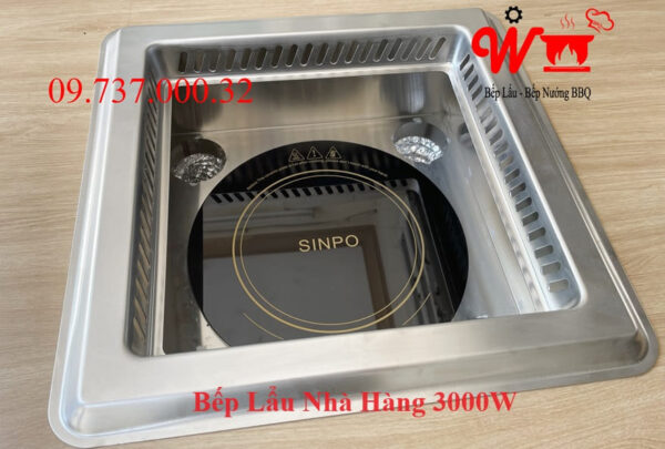 Bếp lẩu âm bàn sang trọng, bếp từ nhà hàng 1 ngăn,2 ngăn,3 ngăn,4 ngăn - Ảnh 3