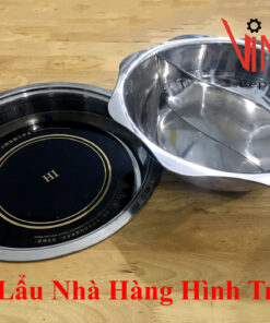 Alternative view of nồi lẩu 2 ngăn inox | nồi nấu lẩu hình tròn 2 ngăn | Xoong nấu lẩu vành hình bông hoa