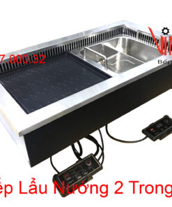 bếp lẩu nướng 2 trong 1 | nồi lẩu nướng điện đa năng 2 trong 1 nhà hàng giá rẻ