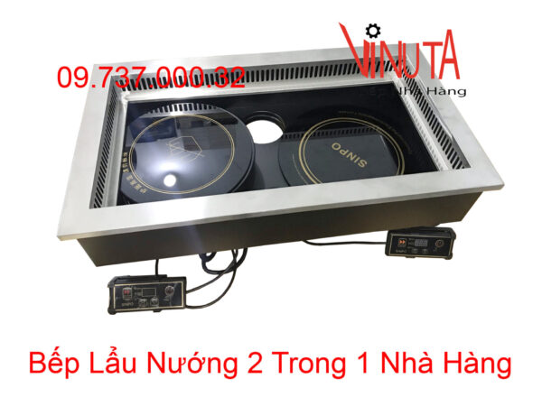 bếp lẩu nướng 2 trong 1 | nồi lẩu nướng điện đa năng 2 trong 1 nhà hàng giá rẻ - Ảnh 4