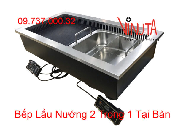 bếp lẩu nướng 2 trong 1 | nồi lẩu nướng điện đa năng 2 trong 1 nhà hàng giá rẻ - Ảnh 5