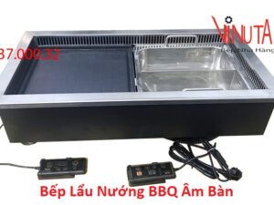 Bếp lẩu nướng bbq âm bàn,bếp lẩu nướng điện 2 trong 1 cho nhà hàng