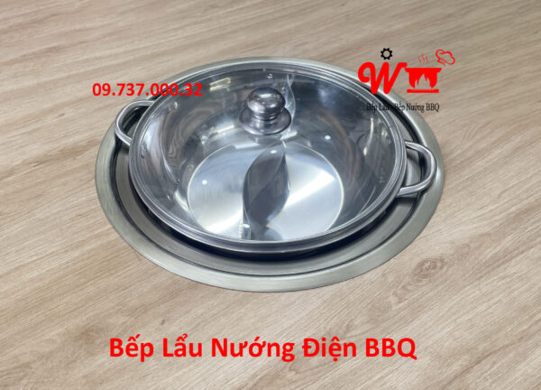 Bếp nướng lẩu điện BBQ âm bàn, dùng cho nhà hàng, quán lẩu, đẹp, bền, giá rẻ - Ảnh 6