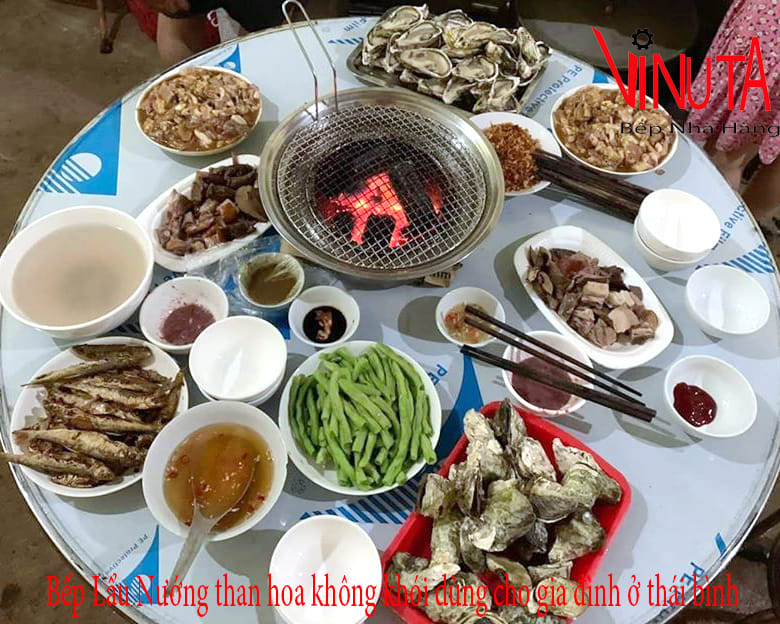 bếp lẩu nướng than hoa không khói dùng cho gia đình ở thái bình