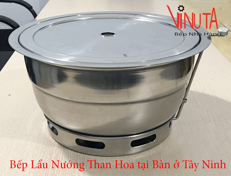 bếp lẩu nướng than hoa tại bàn ở tây ninh