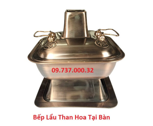 Nồi cù lao inox vuông màu đồng, bếp lẩu cù lao,lẩu dân ích truyển thống - Ảnh 2