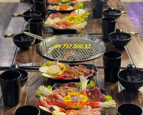 Bếp nướng tròn tại bàn,bếp nướng bbq than hoa cho quán nhậu, buffet - Ảnh 2