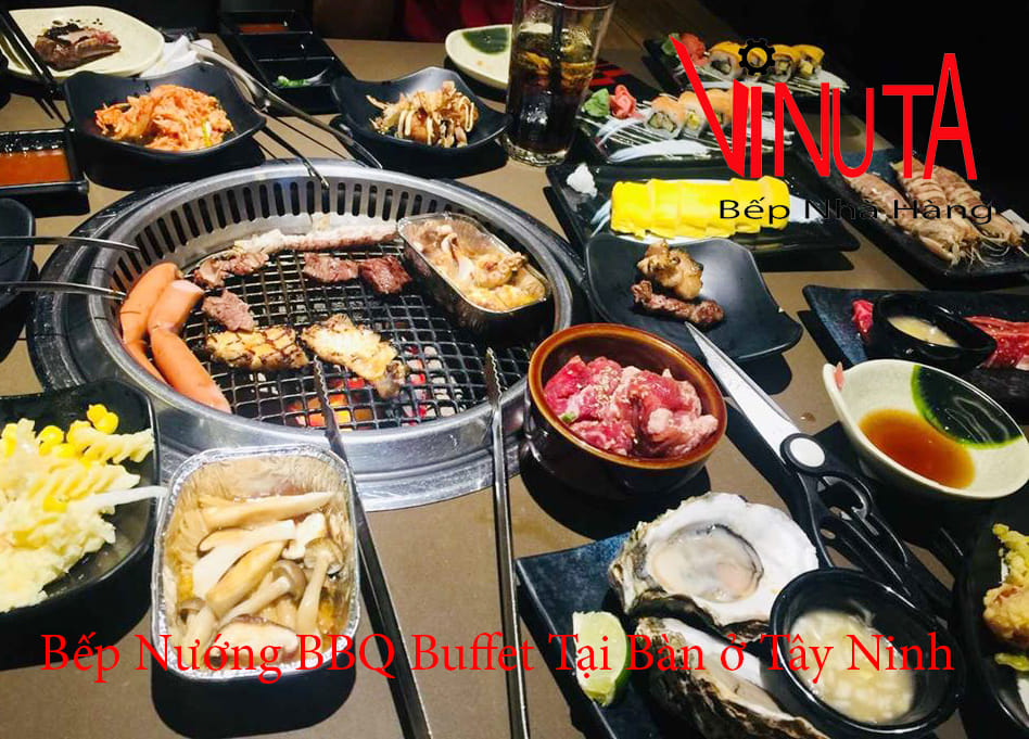 bếp nướng bbq buffet tại bàn ở tây ninh