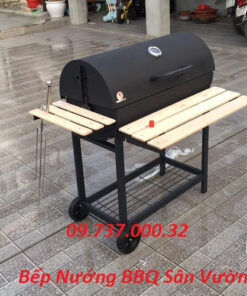 Alternative view of Bếp nướng thùng phuy giá đỡ, bếp nướng BBQ dã ngoại, du lịch, cắm trại