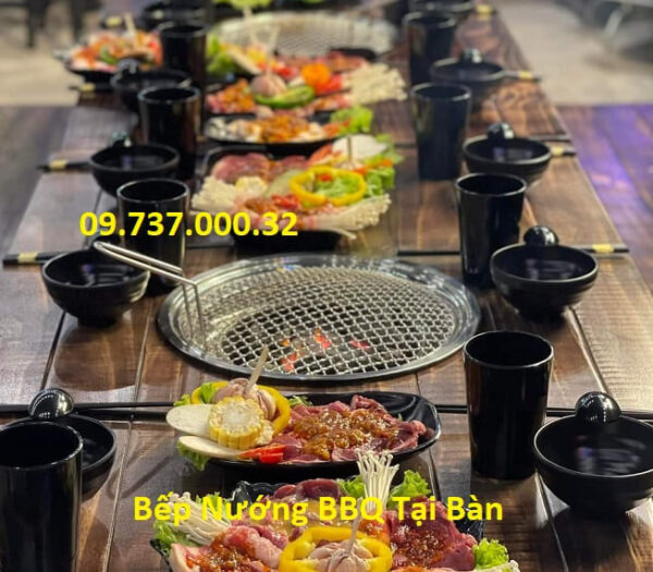 Bếp nướng than BBQ tại bàn, bếp nướng tròn dùng cho quán ăn nhà hàng - Ảnh 6
