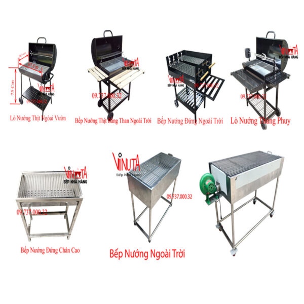 Bếp nướng chân cao, lò nướng than hoa sân vườn, bếp nướng đứng ngoài Trời
