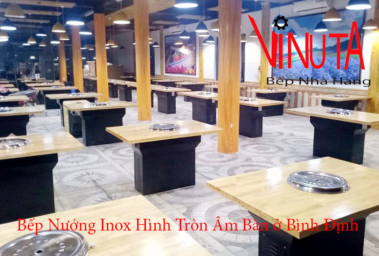 bếp nướng inox hình tròn âm bàn ở bình định