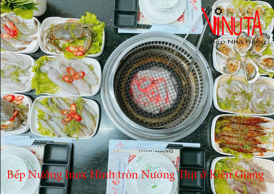 bếp nướng inox hình tròn nướng thịt ở kiên giang