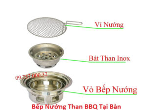 Bếp nướng than BBQ tại bàn, bếp nướng tròn dùng cho quán ăn nhà hàng