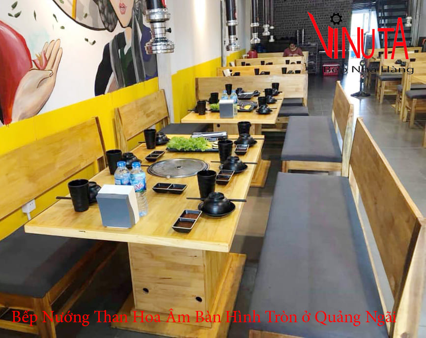 bếp nướng than hoa âm bàn hình tròn ở quảng ngãi