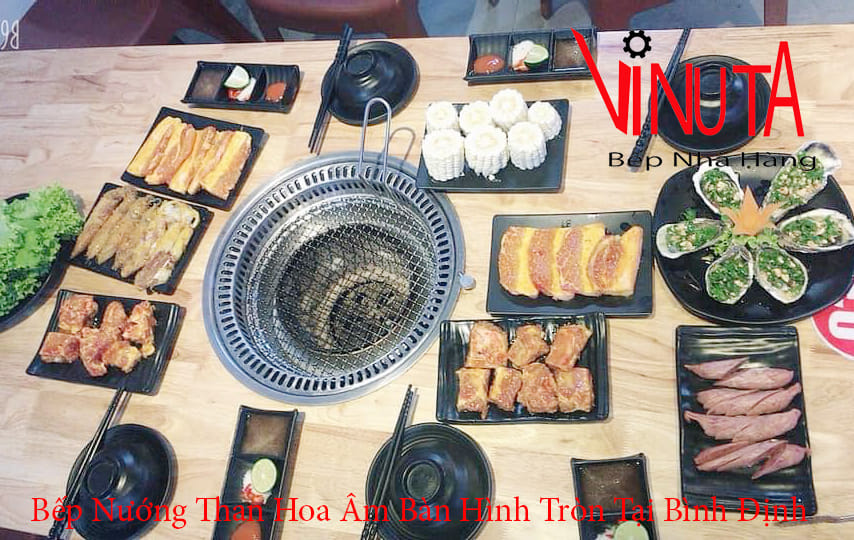 bếp nướng than hoa âm bàn hình tròn tại bình định
