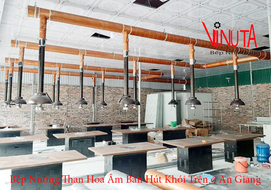 bếp nướng than hoa ngoài trời hút khói trên ở An Giang