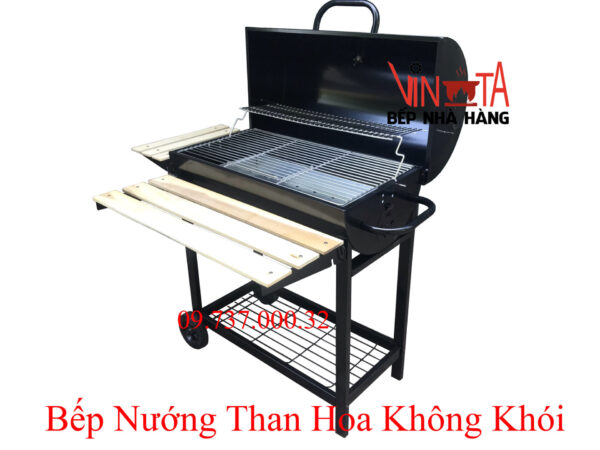 lò nướng than ngoài trời, bếp nướng bbq home chân cao có nắp đậy giá rẻ - Ảnh 7