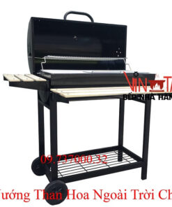 Bếp nướng thùng phuy giá đỡ, bếp nướng BBQ dã ngoại, du lịch, cắm trại
