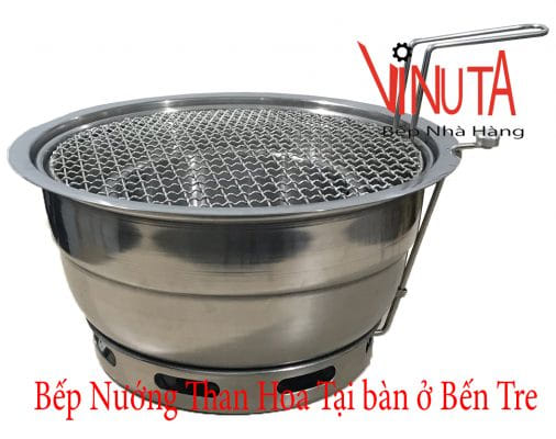 bếp nướng than hoa tại bàn ở bến tre