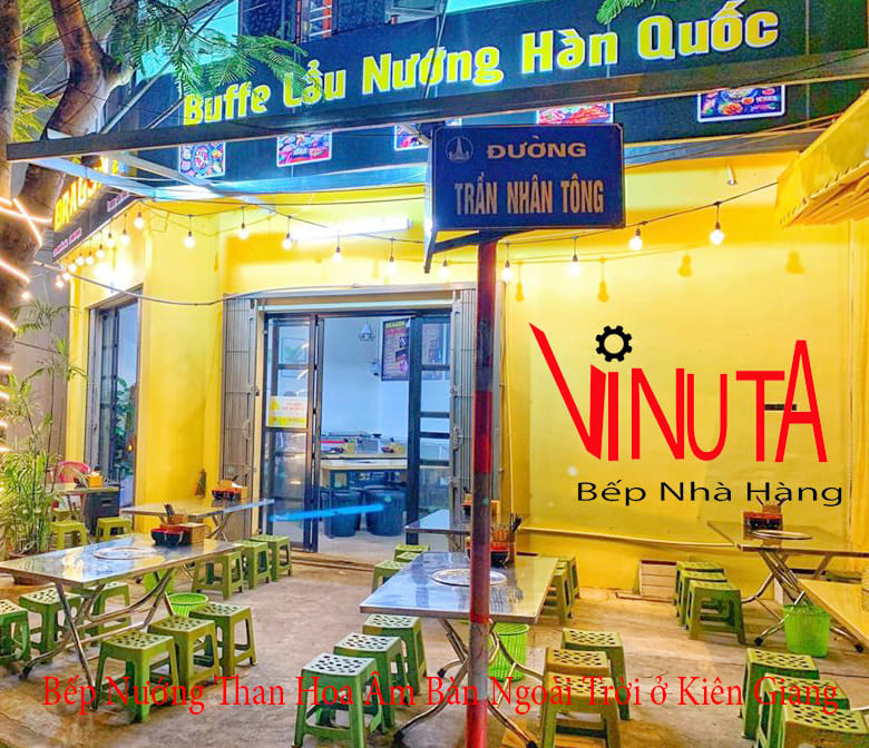 bếp nướng than hoa âm bàn ngoài trời ở kiên giang