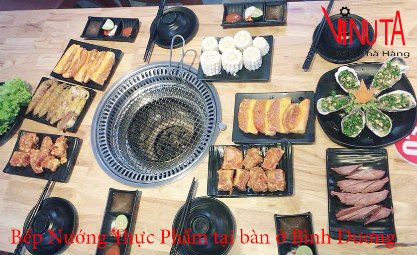 bếp nướng thực phẩm tại bàn ở bình dương