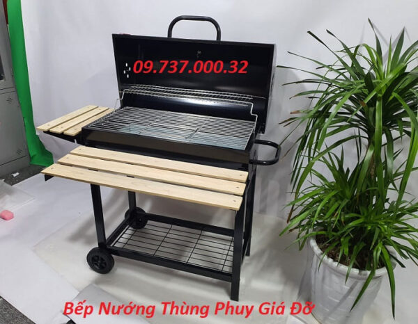 Bếp nướng thùng phuy giá đỡ, bếp nướng BBQ dã ngoại, du lịch, cắm trại - Ảnh 7