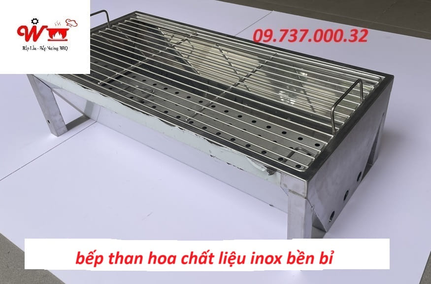 bếp than hoa chất liệu inox bền bỉ