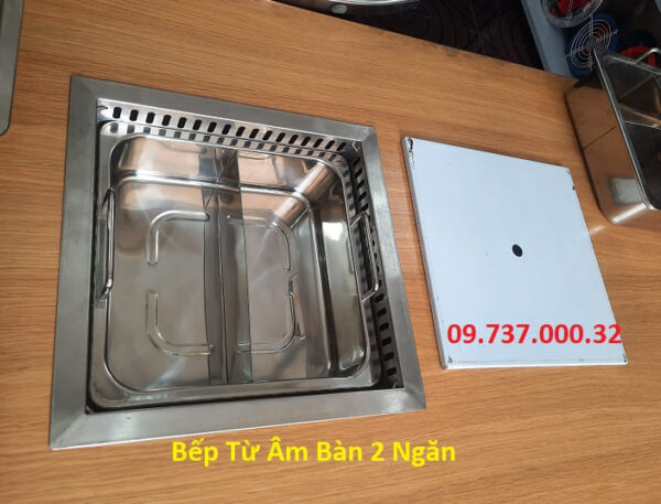 Bếp từ nhà hàng, bếp lẩu vuông âm bàn 1 ngăn , 2 ngăn, 3 ngăn, 4 ngăn - Ảnh 6