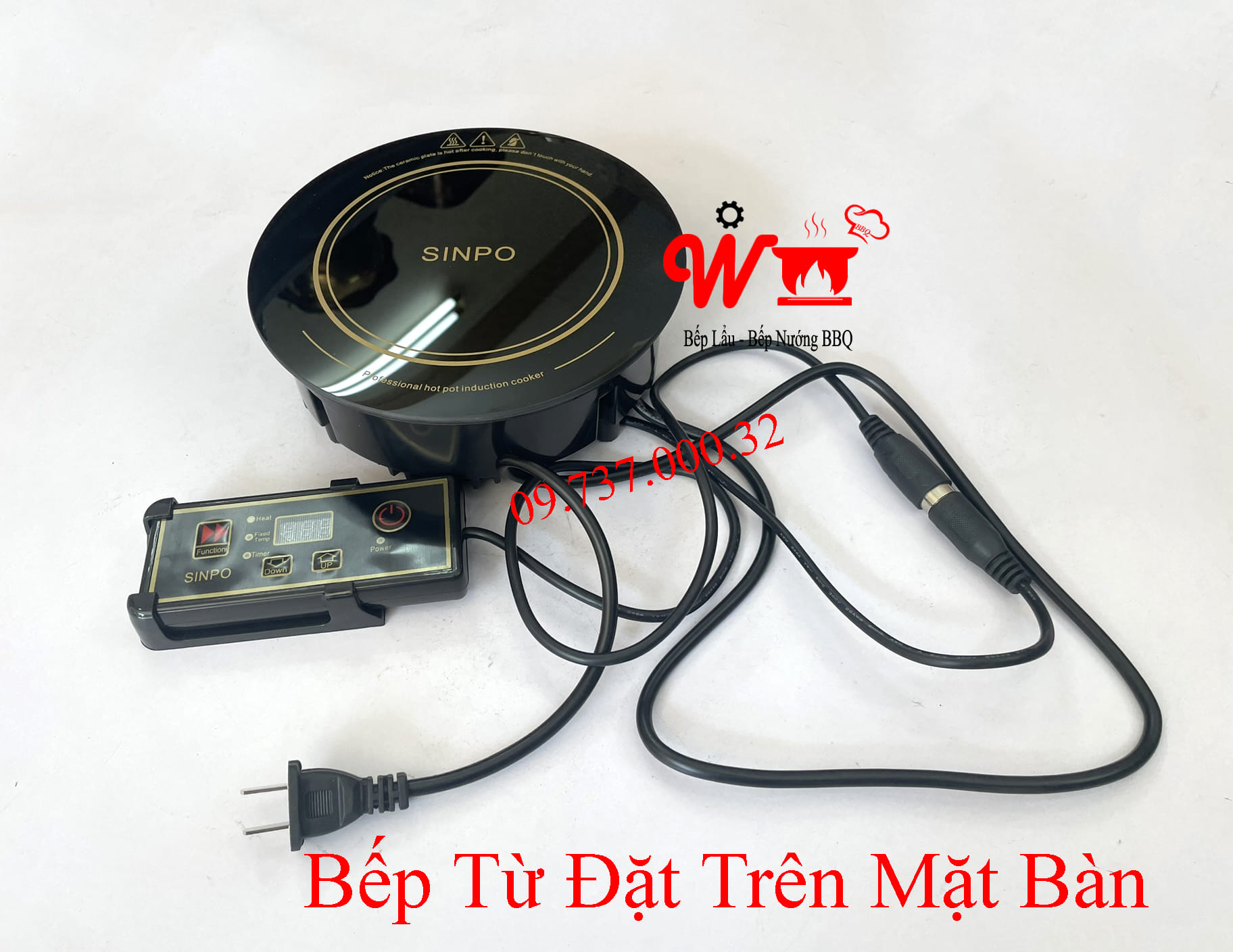 bếp từ đặt trên mặt bàn